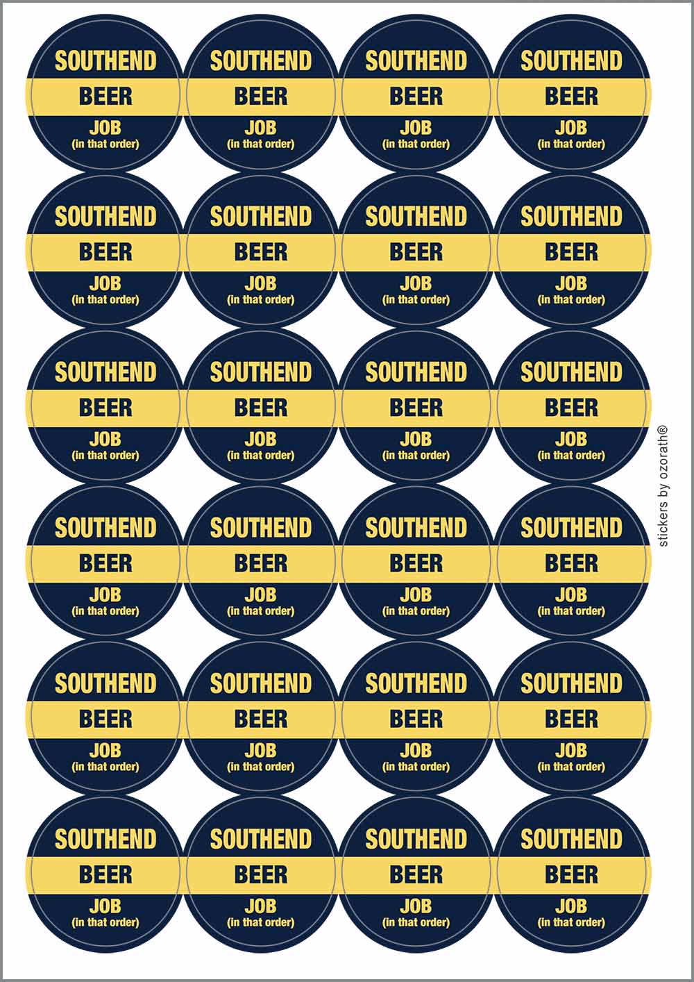 A picture of an A4 sheet of matte paper stickers