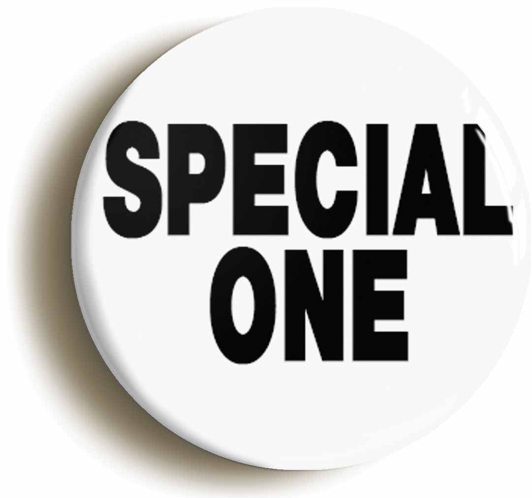 A picture of the front of the product, titled Special One Funny Button Pin Badge