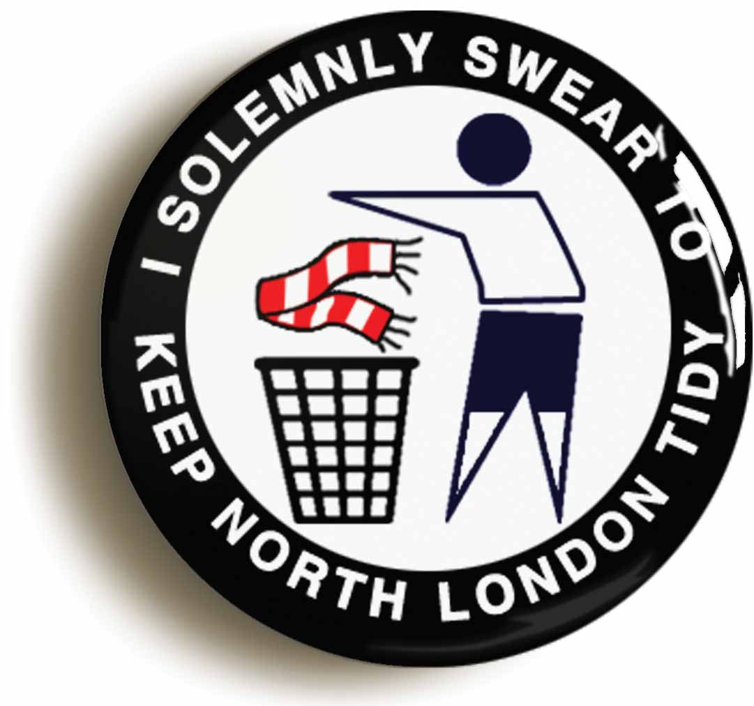A picture of the front of the product, titled I Solemnly Swear To Keep North London Tidy T Circular 50mm Fridge Magnet