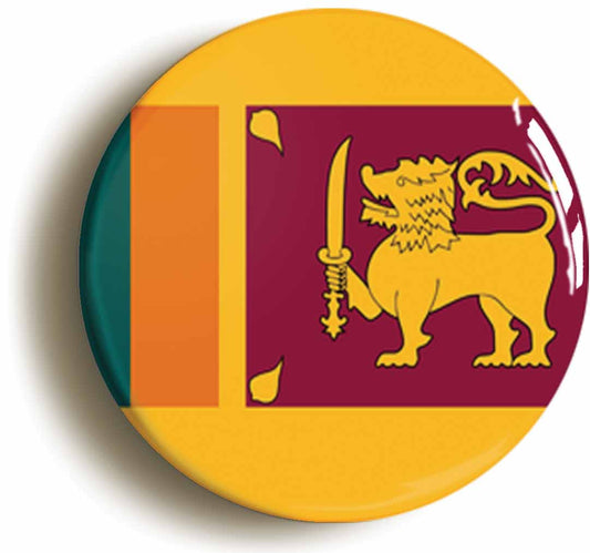 A picture of the front of the product, titled Sri Lanka Sri Lankan National Flag Button Pin Badge