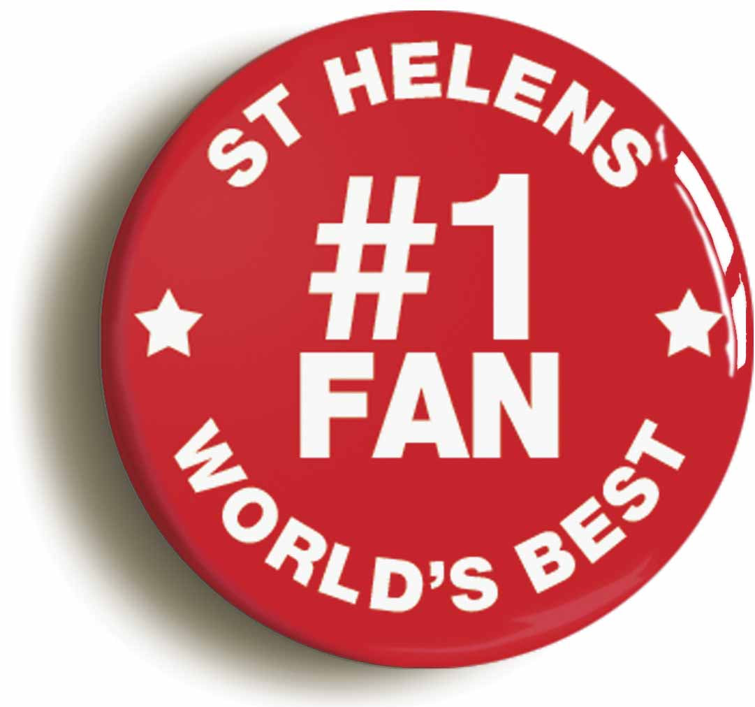 A picture of the front of the product, titled St Helens #1 Fan Circular 50mm Fridge Magnet