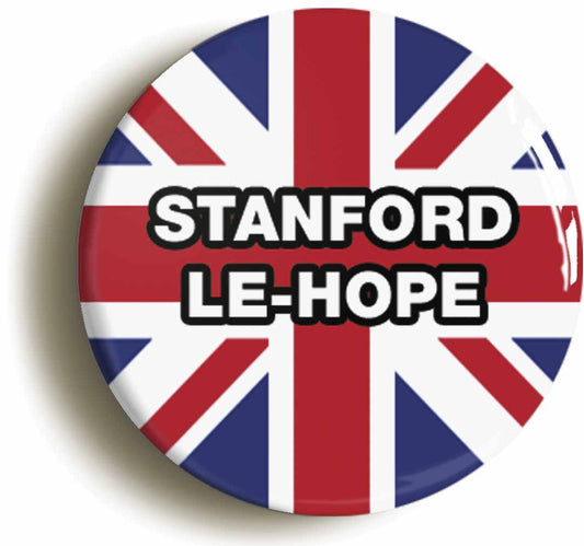 A picture of the front of the product, titled Stanford-Le-Hope Union Jack Circular 50mm Fridge Magnet