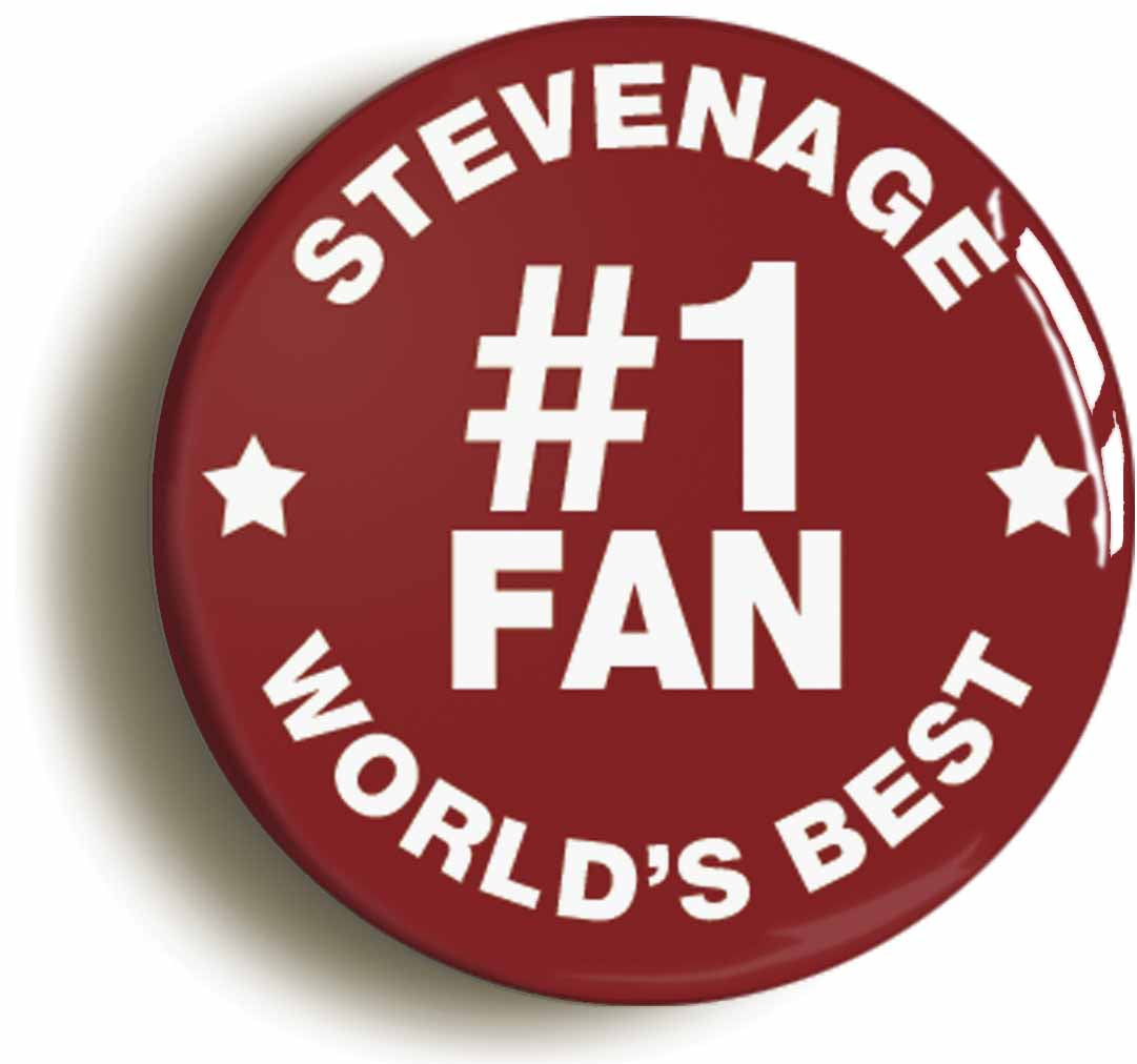 A picture of the front of the product, titled Stevenage #1 Fan Button Pin Badge