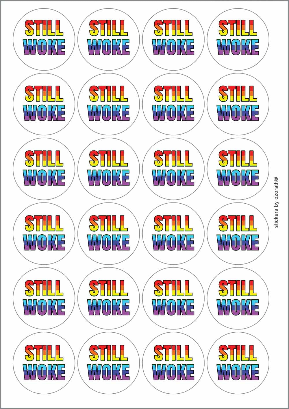 A picture of an A4 sheet of matte paper stickers