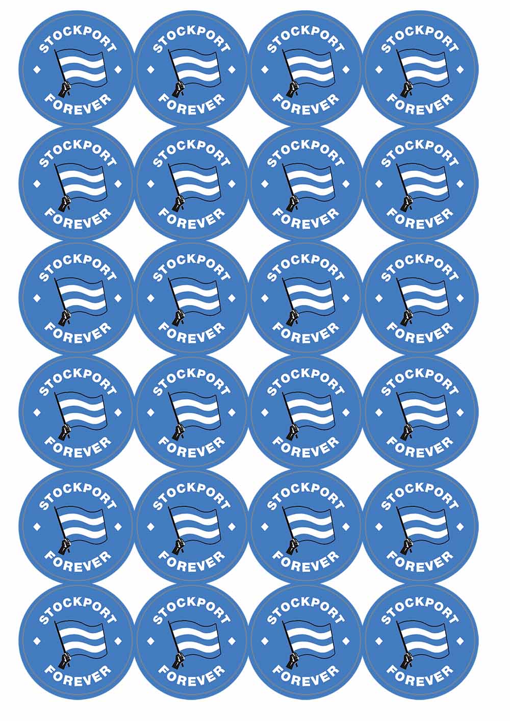 A picture of an A4 sheet of matte paper stickers