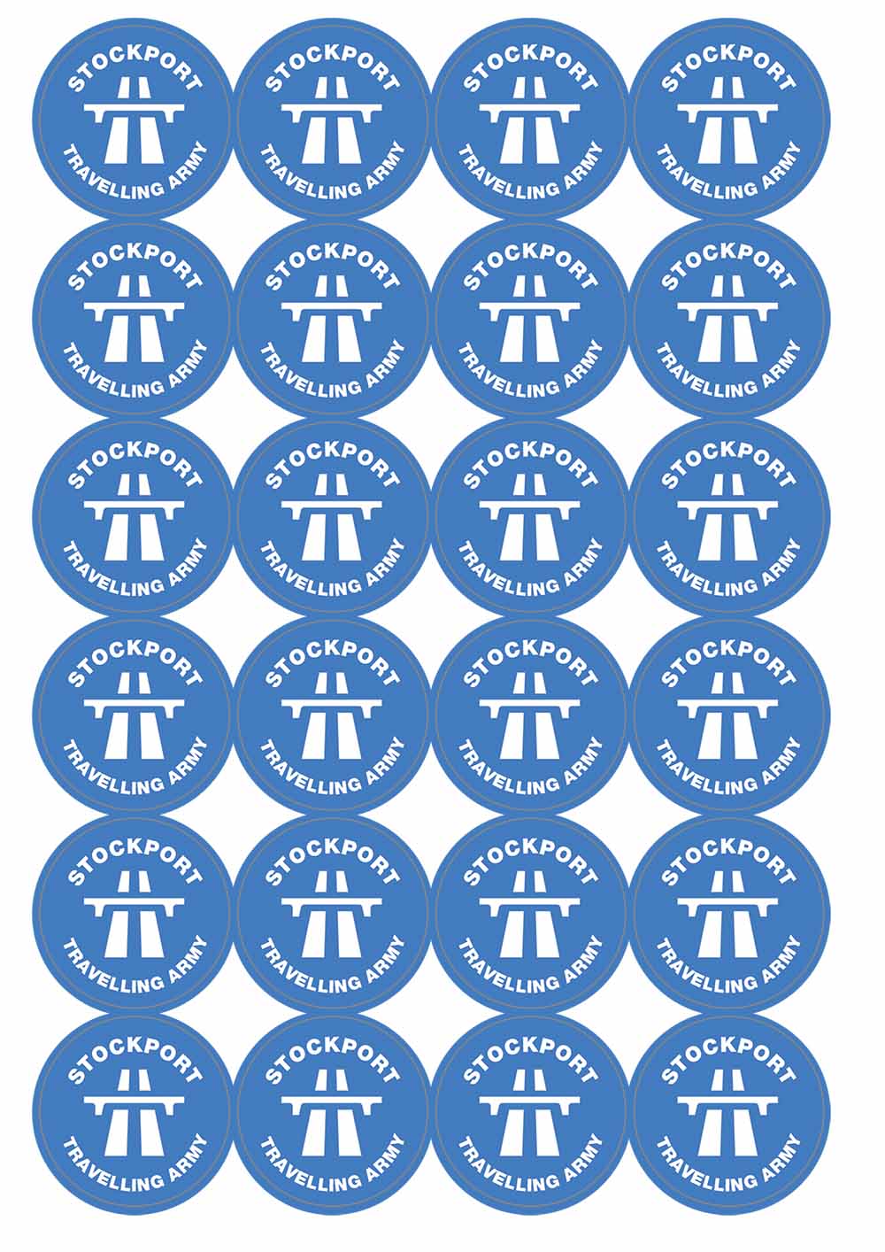 A picture of an A4 sheet of matte paper stickers