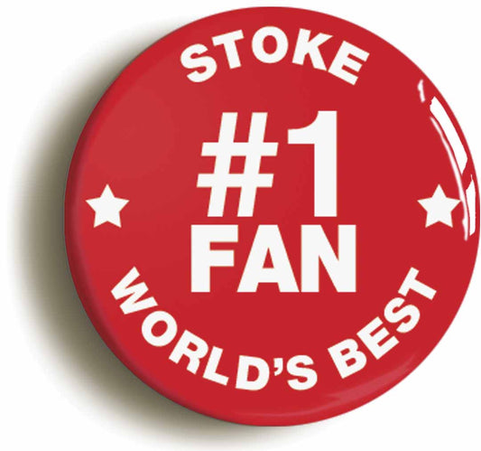 A picture of the front of the product, titled Stoke #1 Fan Button Pin Badge