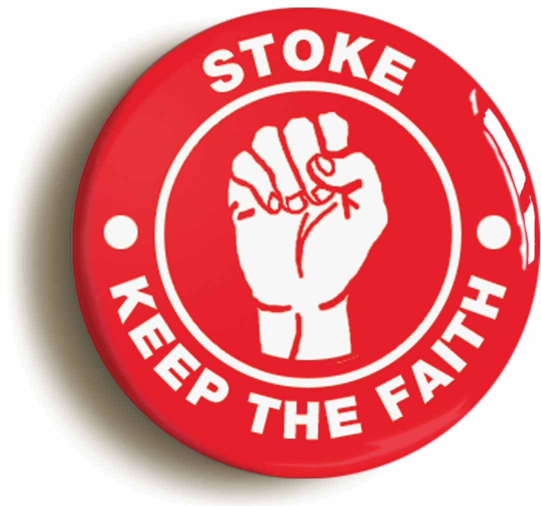 A picture of the front of the product, titled Stoke Keep The Faith Northern Soul Circular 50mm Fridge Magnet