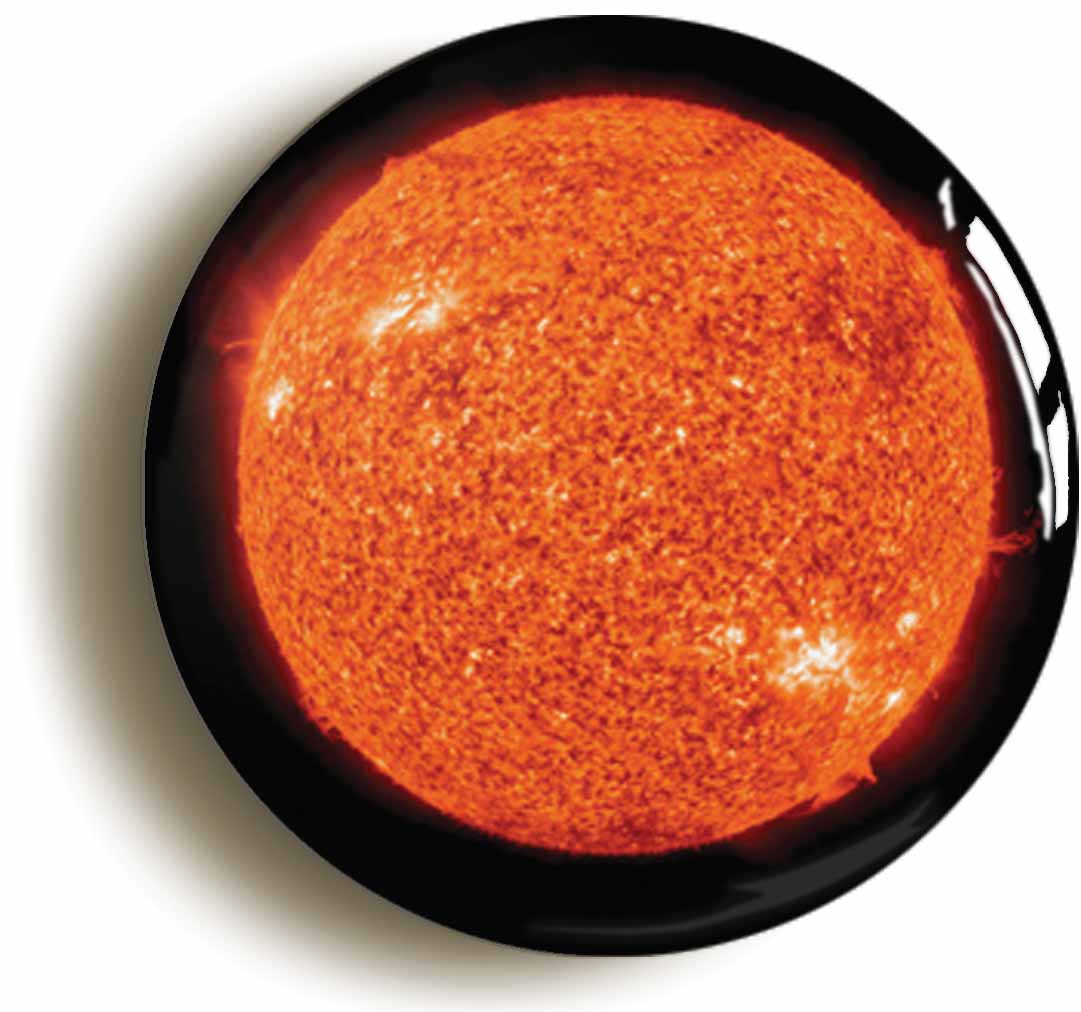 A picture of the front of the product, titled The Sun Circular 50mm Fridge Magnet
