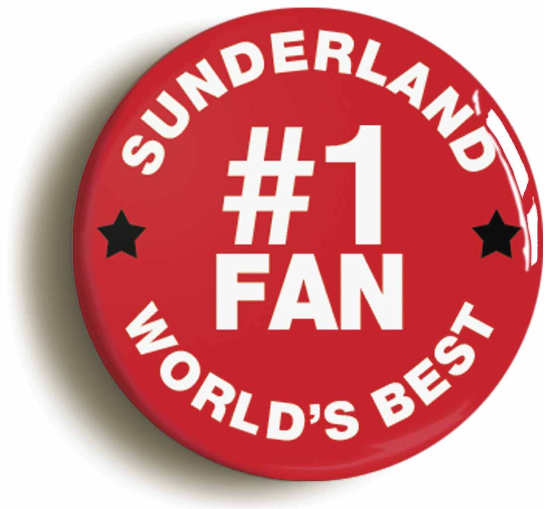 A picture of the front of the product, titled Sunderland #1 Fan Button Pin Badge