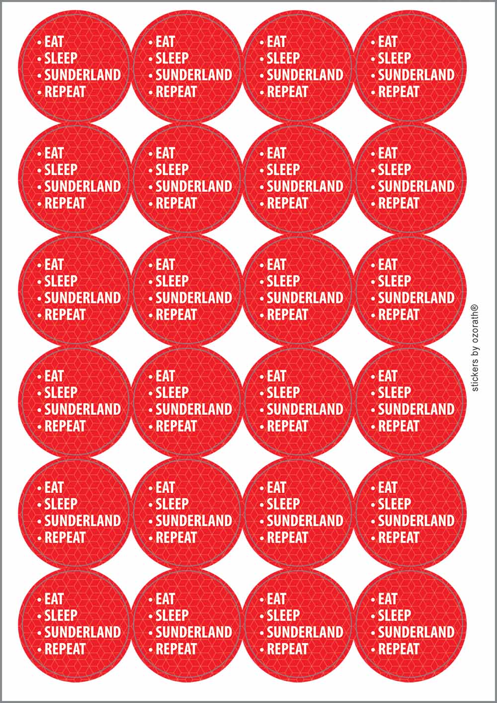 A picture of an A4 sheet of matte paper stickers