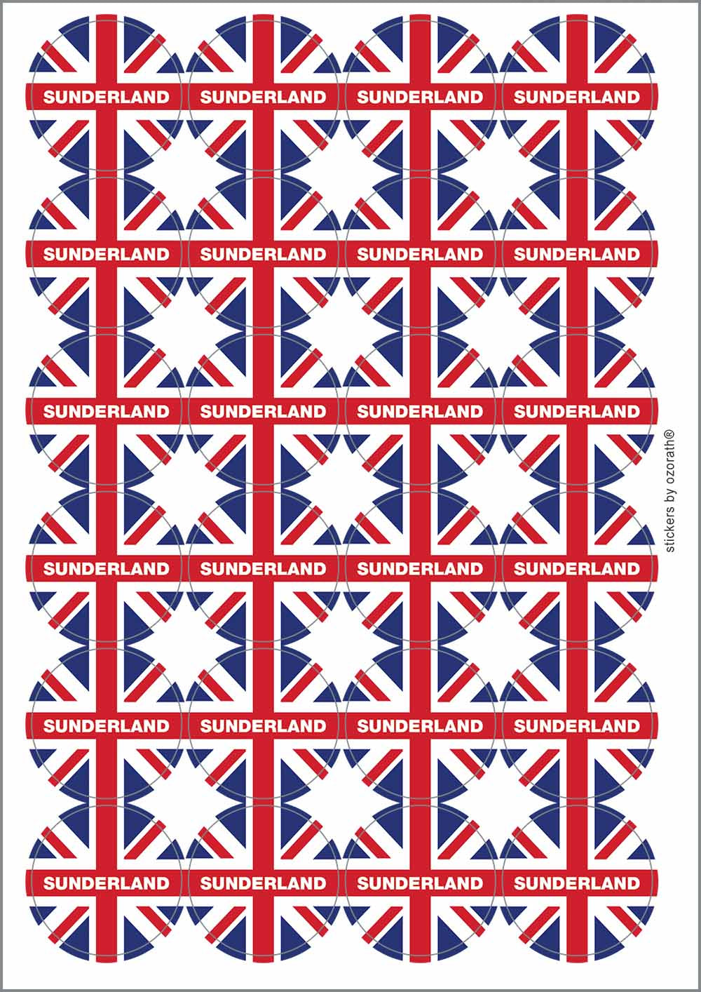 A picture of an A4 sheet of matte paper stickers