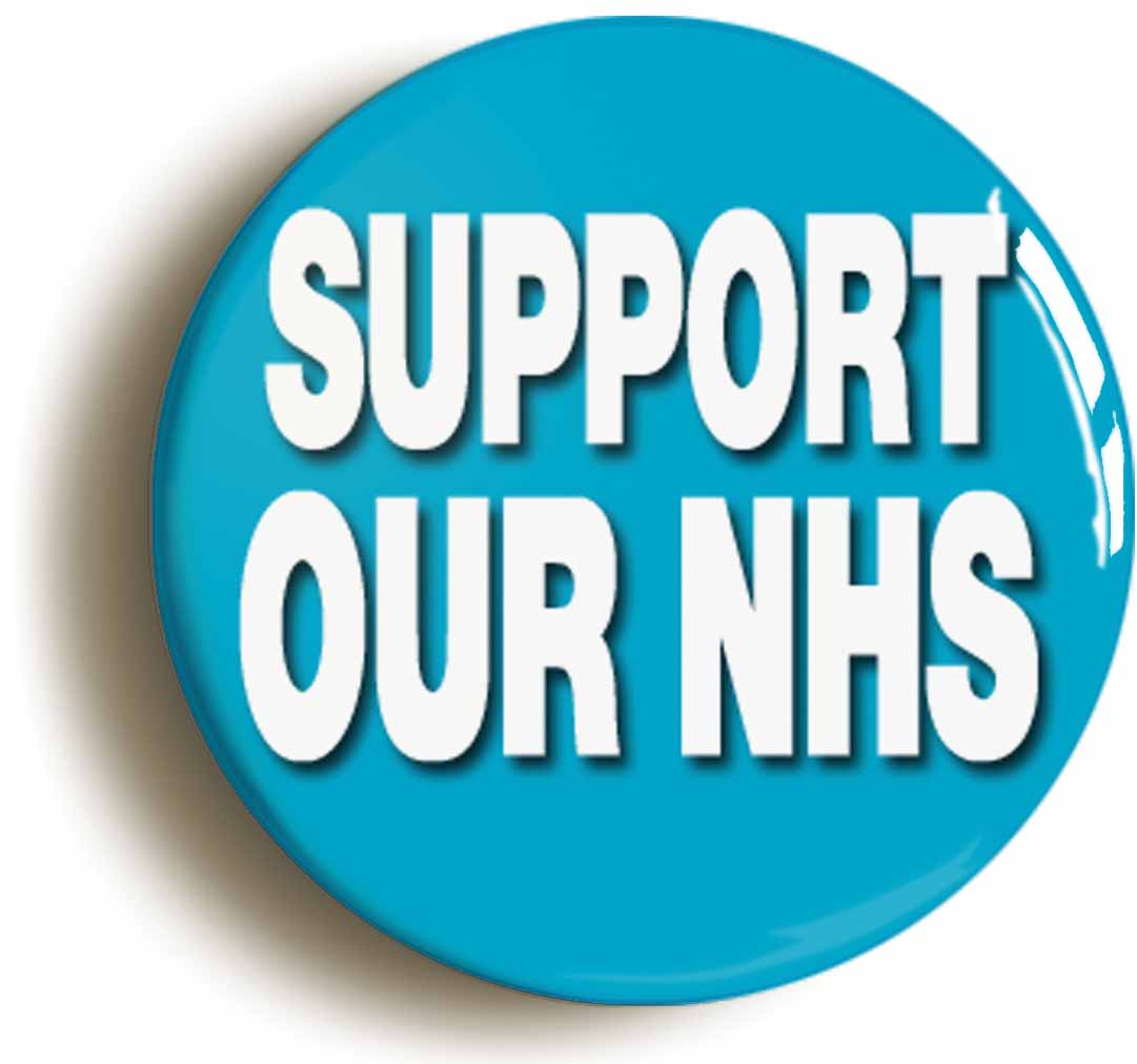 A picture of the front of the product, titled Support Our Nhs Nurse Doctor Button Pin Badge