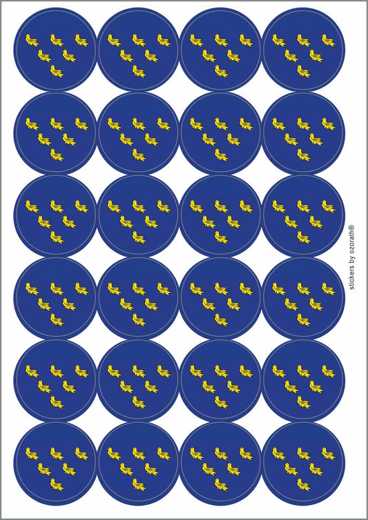 A picture of an A4 sheet of matte paper stickers