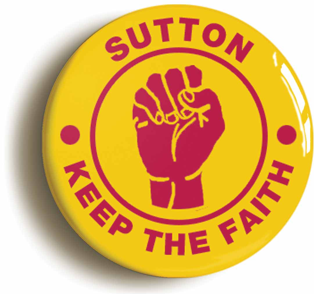 A picture of the front of the product, titled Sutton Keep The Faith Northern Soul Circular 50mm Fridge Magnet
