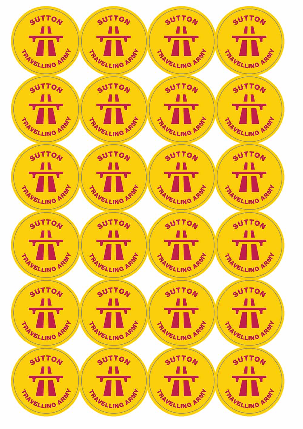 A picture of an A4 sheet of matte paper stickers
