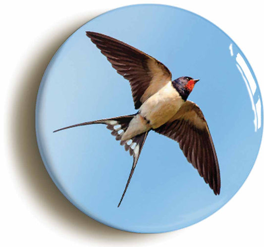 A picture of the front of the product, titled Swallow Circular 50mm Fridge Magnet