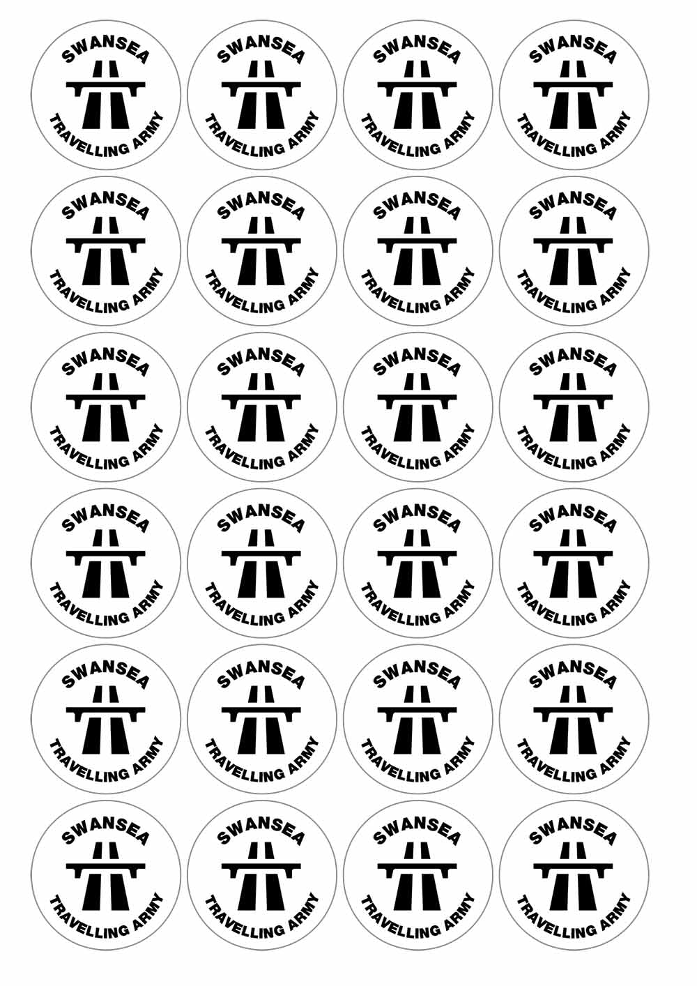 A picture of an A4 sheet of matte paper stickers