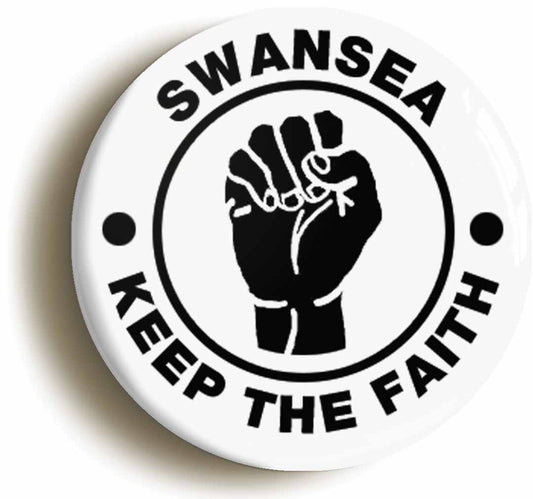 A picture of the front of the product, titled Swansea Keep The Faith Northern Soul Circular 50mm Fridge Magnet