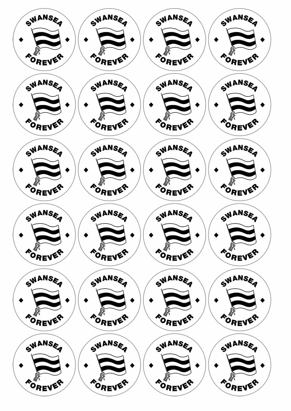 A picture of an A4 sheet of matte paper stickers