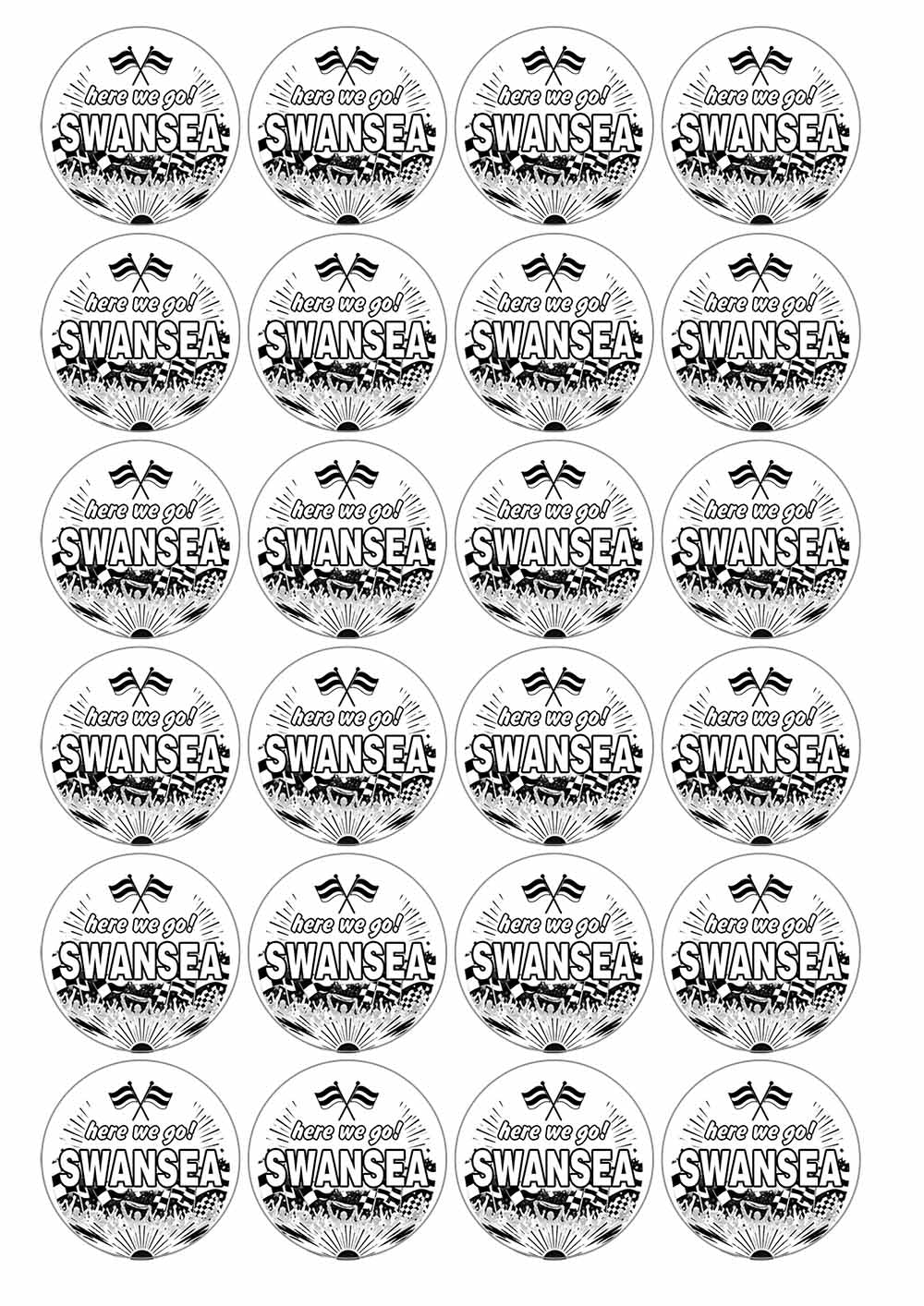A picture of an A4 sheet of matte paper stickers