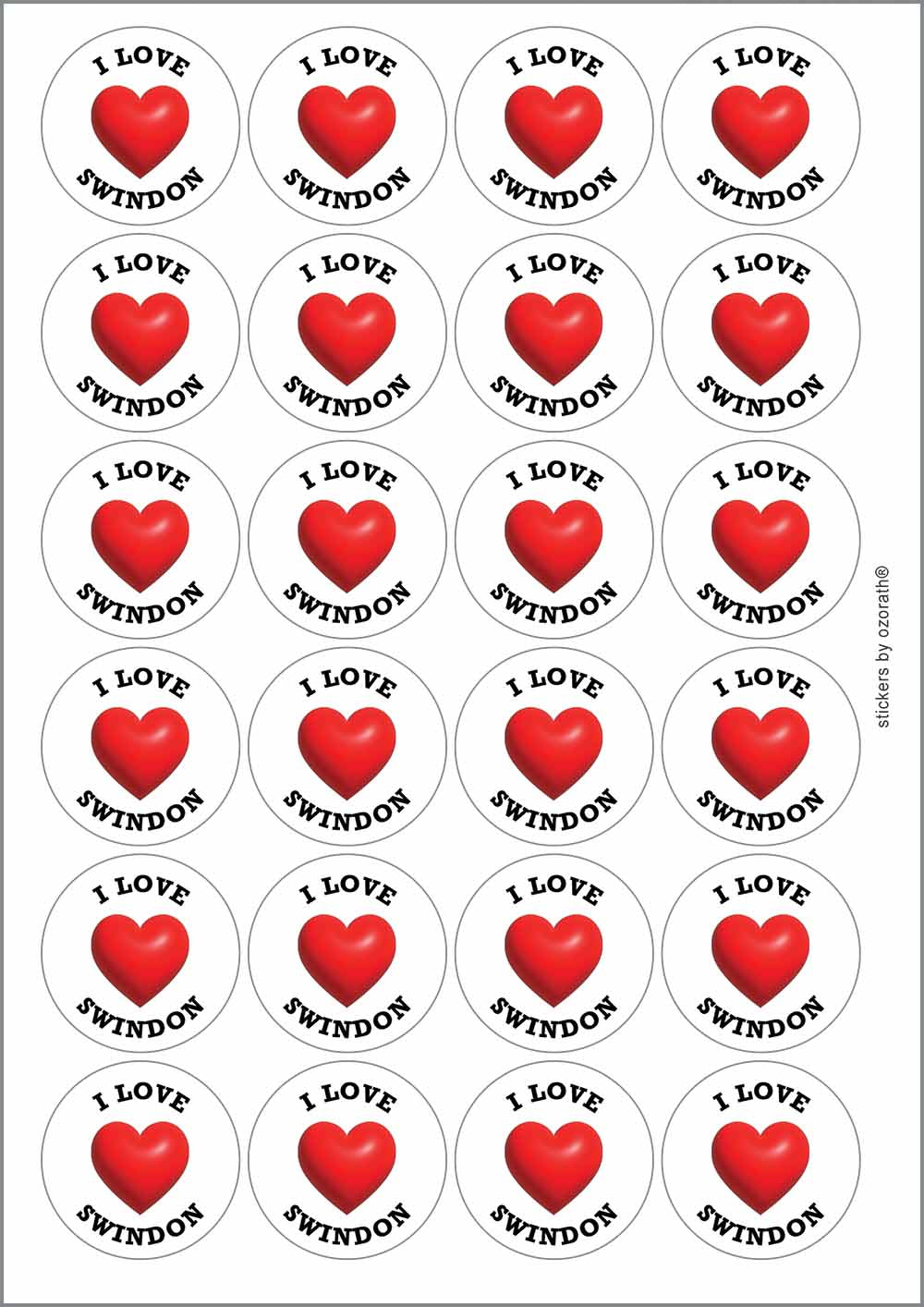 A picture of an A4 sheet of matte paper stickers