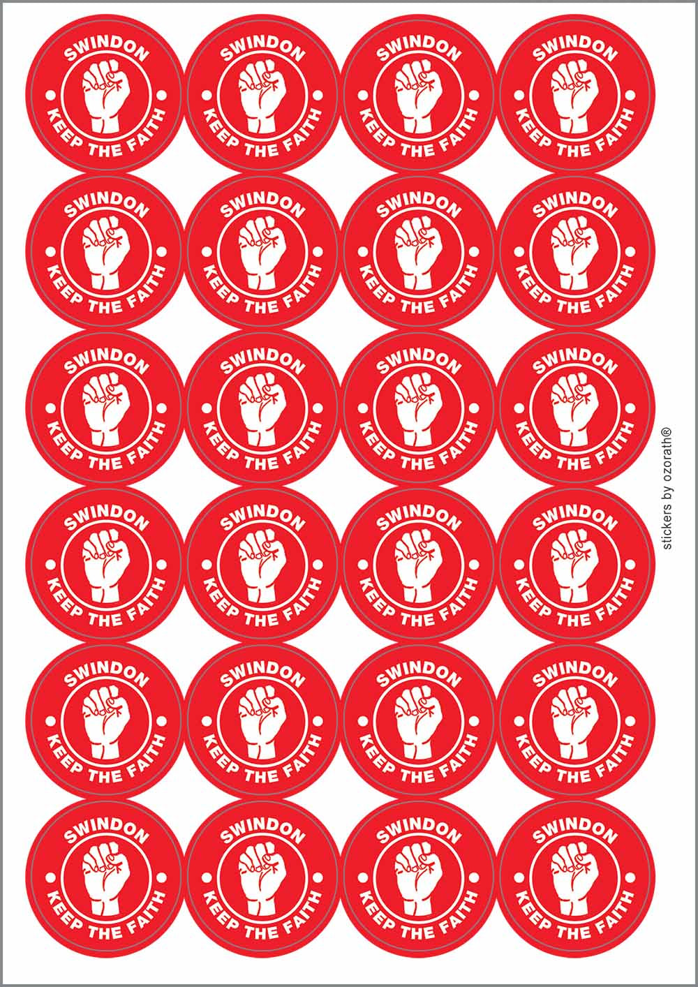 A picture of an A4 sheet of matte paper stickers