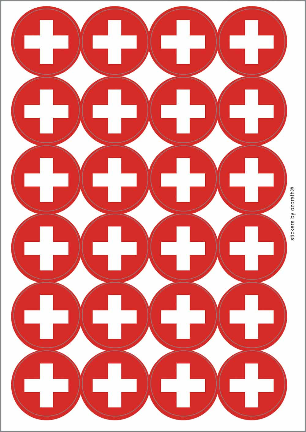 A picture of an A4 sheet of matte paper stickers