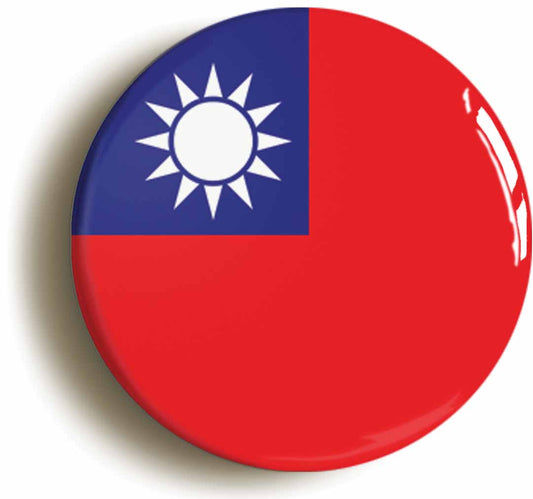A picture of the front of the product, titled Taiwan Taiwanese National Flag Button Pin Badge