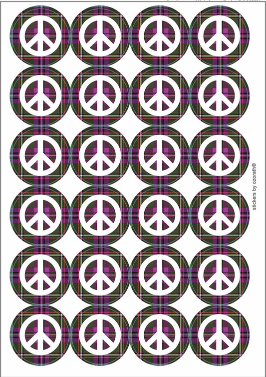 Scottish Tartan CND Peace Matt Paper Stickers