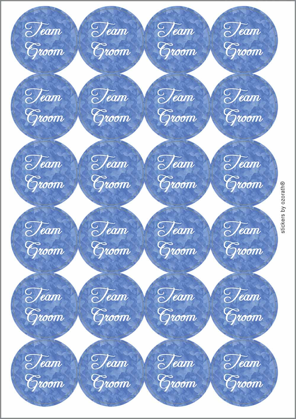 A picture of an A4 sheet of matte paper stickers