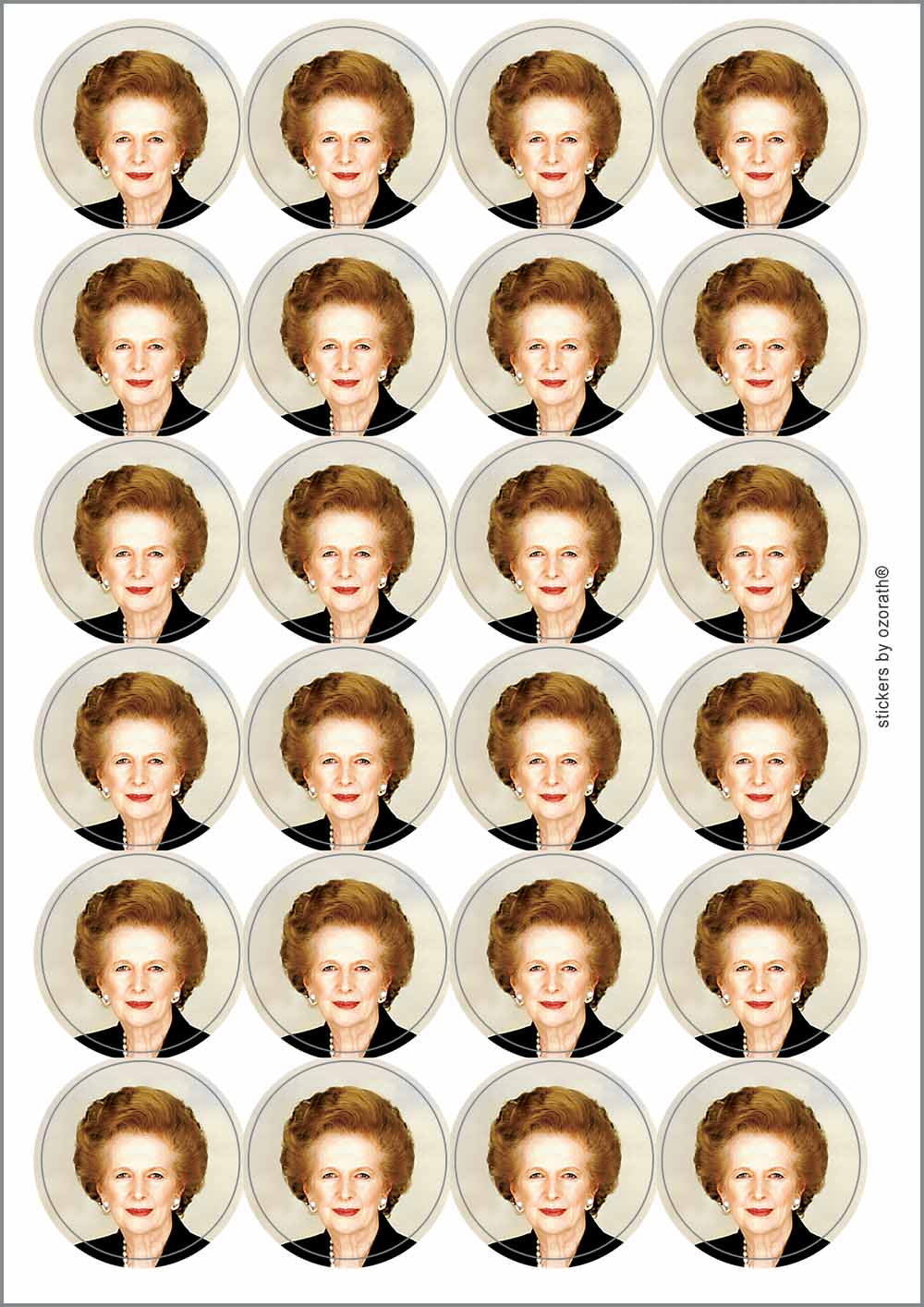 A picture of an A4 sheet of matte paper stickers