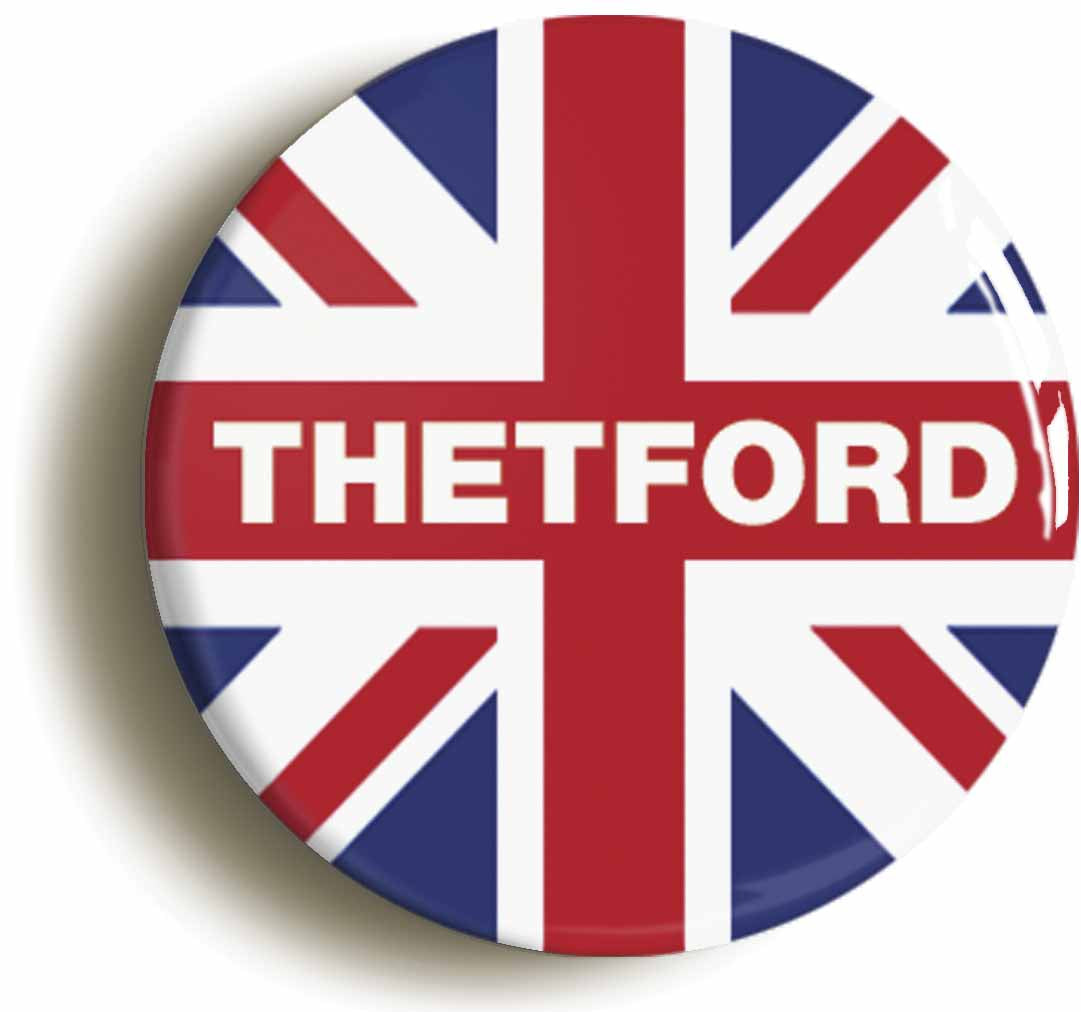 A picture of the front of the product, titled Thetford Union Jack Circular 50mm Fridge Magnet