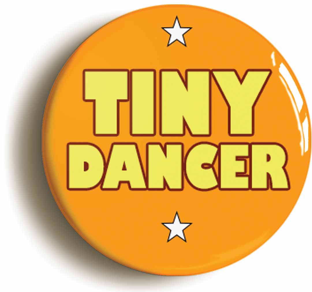 A picture of the front of the product, titled Tiny Dancer Circular 50mm Fridge Magnet