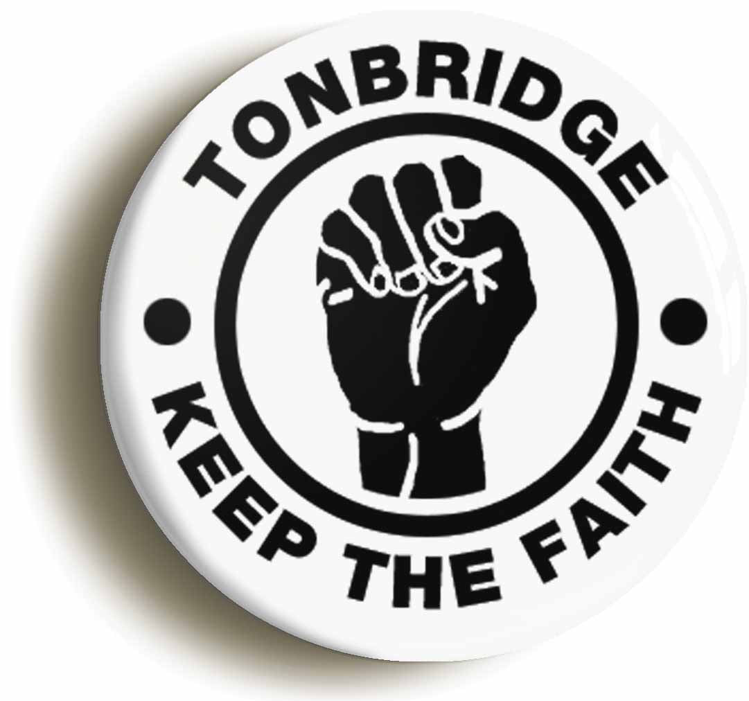 A picture of the front of the product, titled Tonbridge Keep The Faith Circular 50mm Fridge Magnet