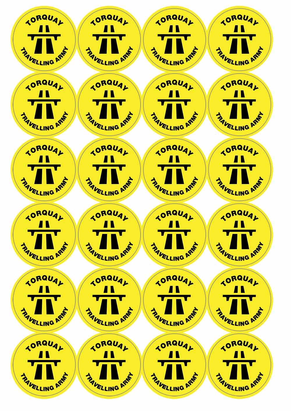 A picture of an A4 sheet of matte paper stickers