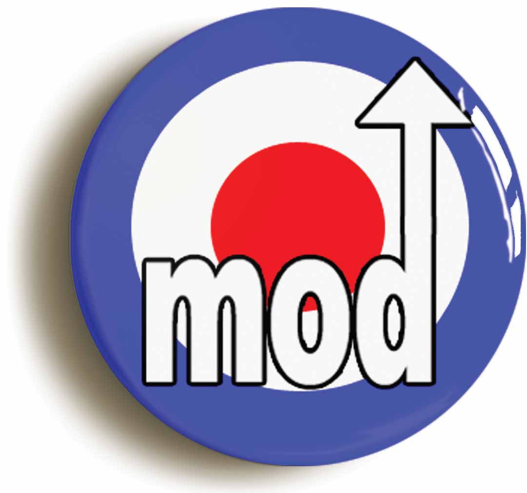 A picture of the front of the product, titled Mod Target Roundel Circular 50mm Fridge Magnet