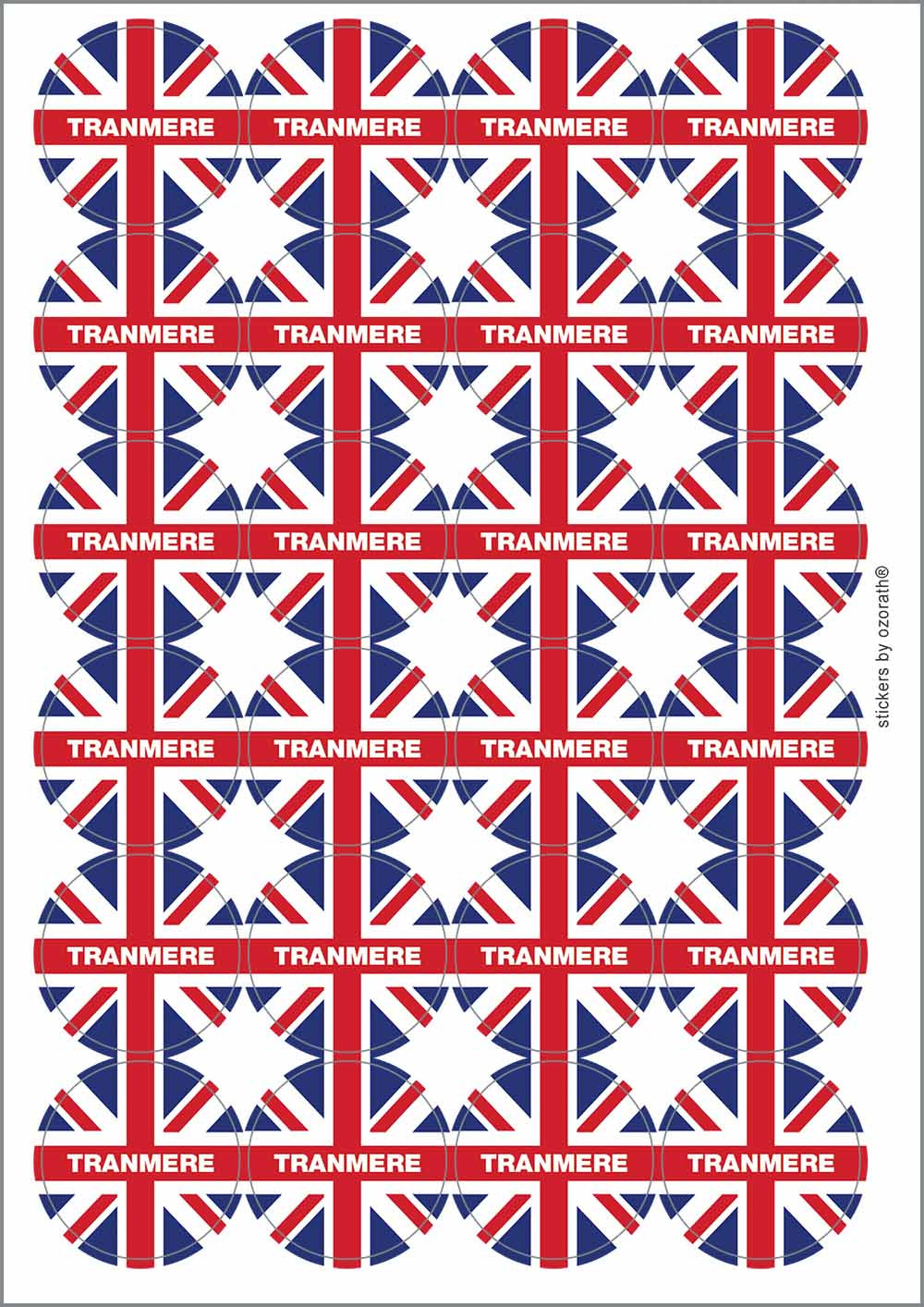 A picture of an A4 sheet of matte paper stickers