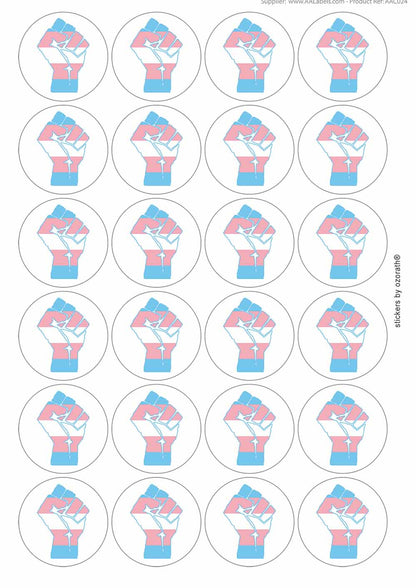 A picture of an A4 sheet of matte paper stickers