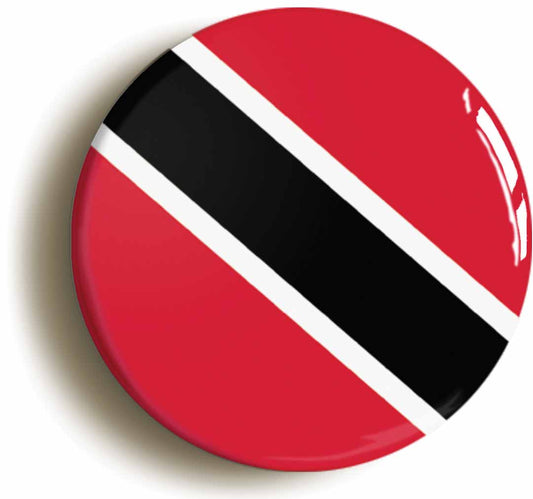 A picture of the front of the product, titled Trinadad And Tobago National Flag Circular 50mm Fridge Magnet