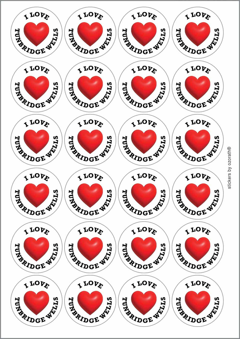 A picture of an A4 sheet of matte paper stickers