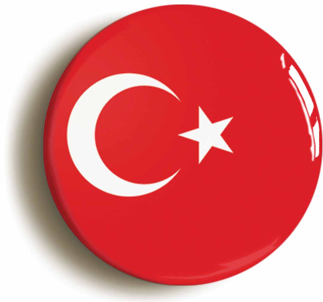 A picture of the front of the product, titled Turkey Turkish National Flag Button Pin Badge