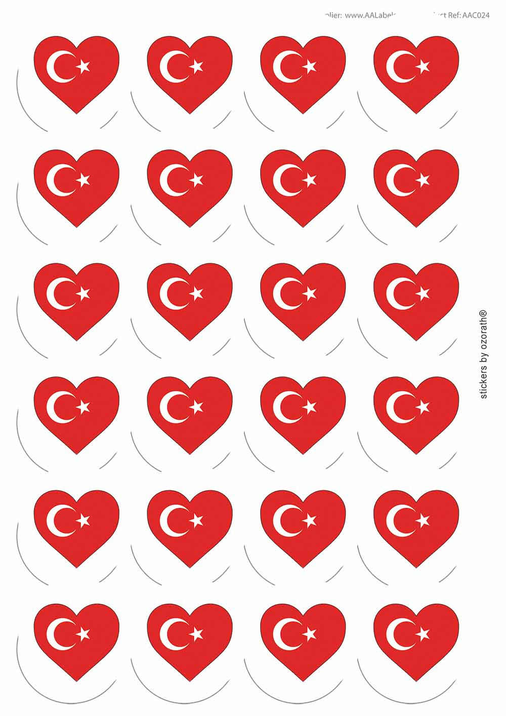 A picture of an A4 sheet of matte paper stickers