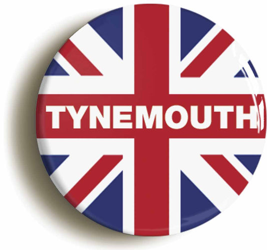 A picture of the front of the product, titled Tynemouth Union Jack Circular 50mm Fridge Magnet