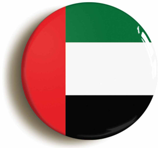 A picture of the front of the product, titled United Arab Emirates UAE National Flag Button Pin Badge