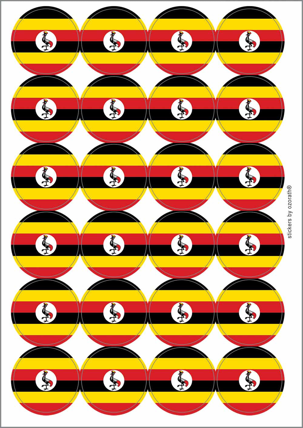 A picture of an A4 sheet of matte paper stickers