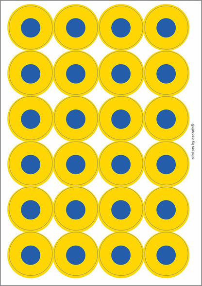 A picture of an A4 sheet of matte paper stickers