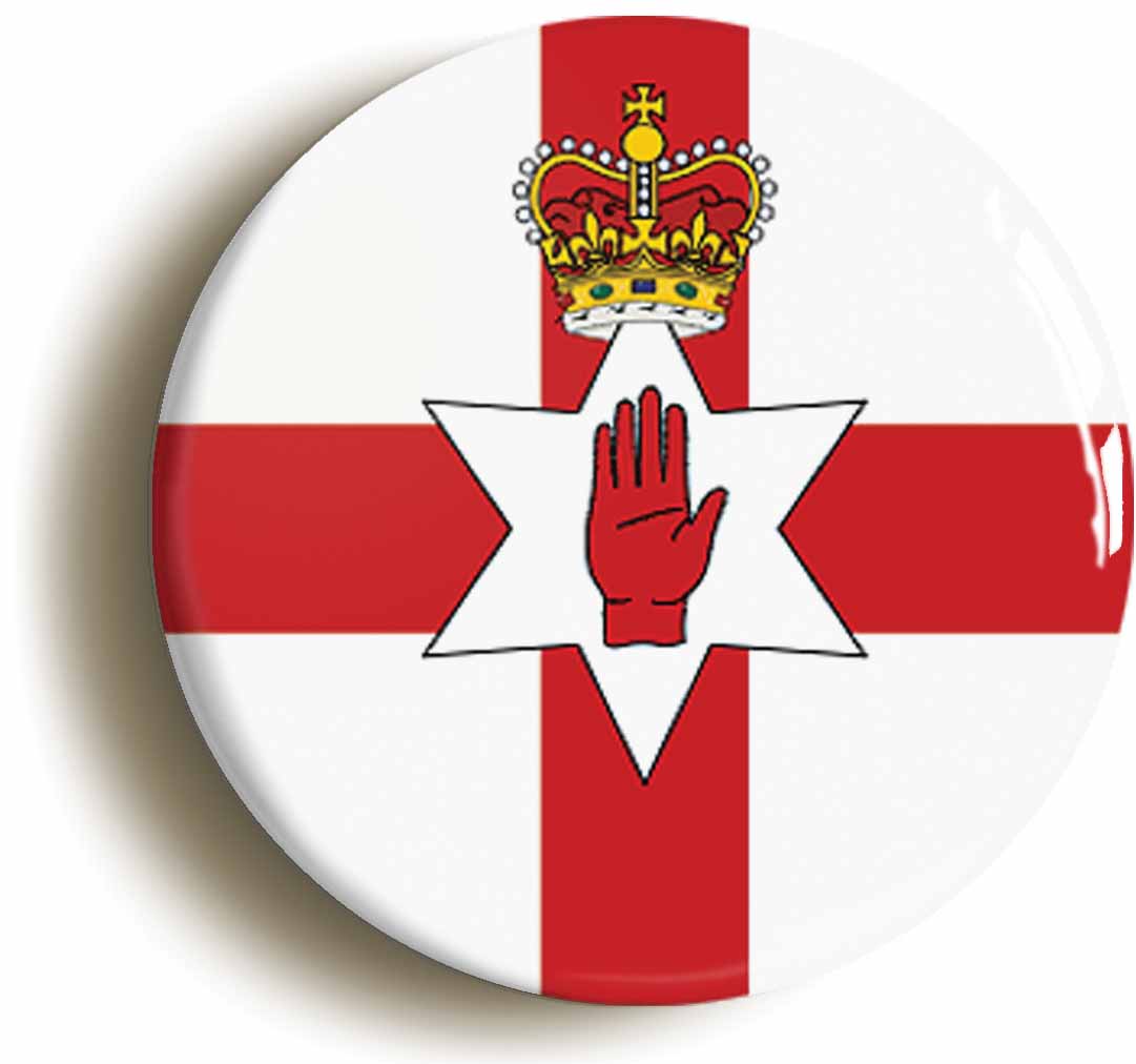 A picture of the front of the product, titled Ulster Northern Ireland Unionist Flag Circular 50mm Fridge Magnet