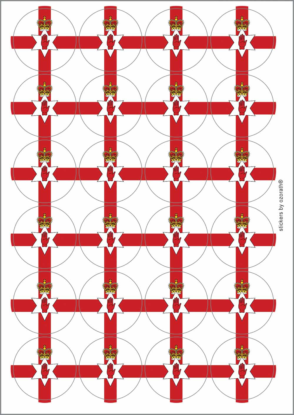 A picture of an A4 sheet of matte paper stickers