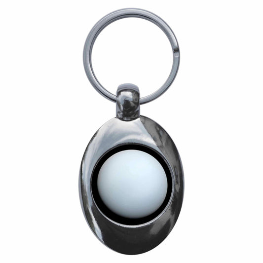 A picture of the front of the product, titled Planet Uranus Metal Keyring With Trolley Coin
